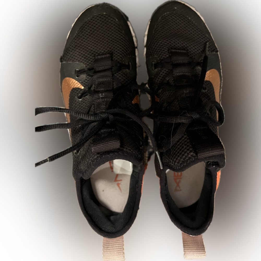 Nike Trainers Black Gold Pink Orange Size 8